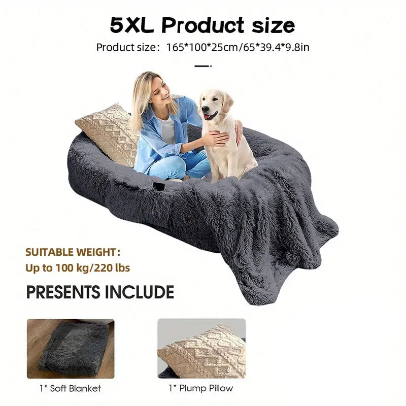 CozyBond Duo – Orthopedic Dog & Human Bed for Comfort & Support