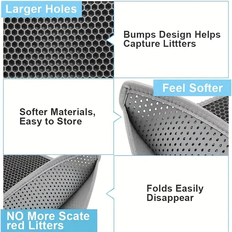 CleanPaws – Dual-Layer Waterproof Cat Litter Mat for Easy Cleanup