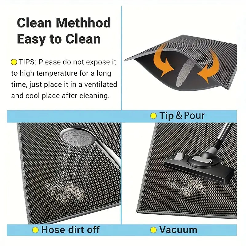 CleanPaws – Dual-Layer Waterproof Cat Litter Mat for Easy Cleanup