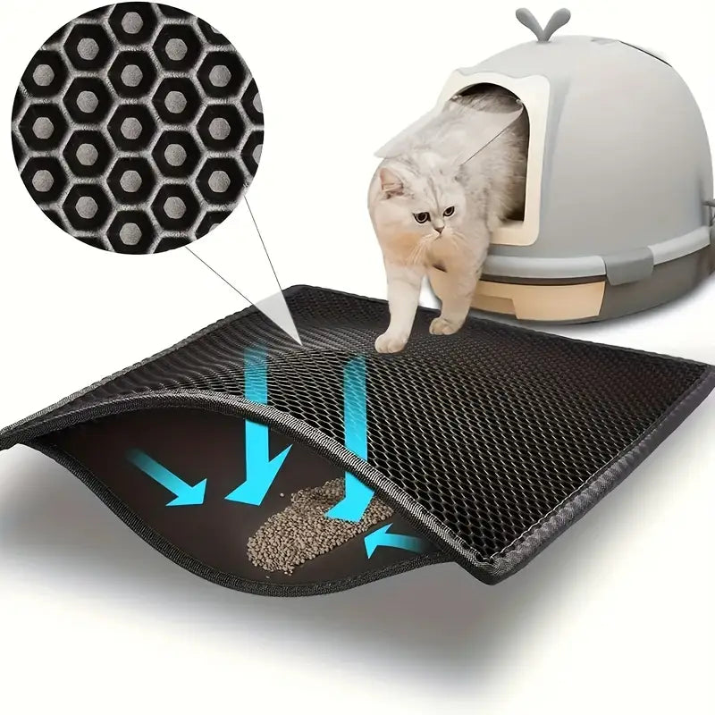 CleanPaws – Dual-Layer Waterproof Cat Litter Mat for Easy Cleanup