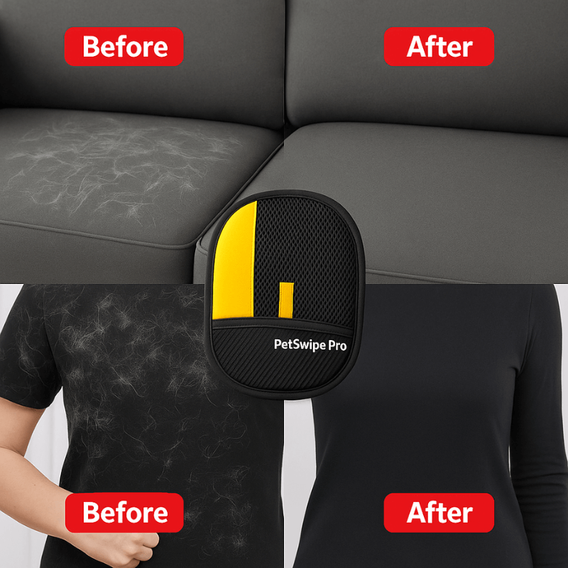 PetSwipe Pro™ - Fast Pet Hair & Lint Remover Glove | Elastic Mesh Technology for Clothes, Furniture, Car & More