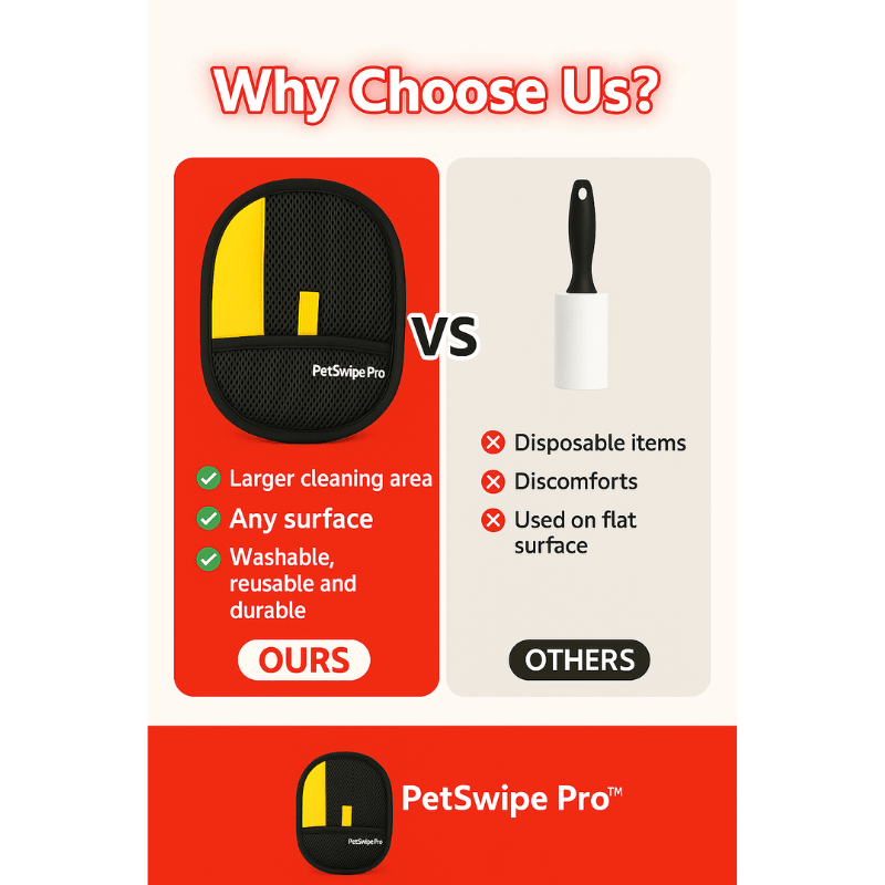 PetSwipe Pro™ - Fast Pet Hair & Lint Remover Glove | Elastic Mesh Technology for Clothes, Furniture, Car & More