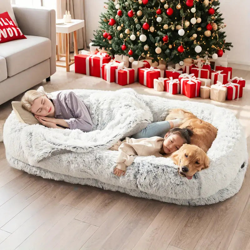 CozyBond Duo – Orthopedic Dog & Human Bed for Comfort & Support