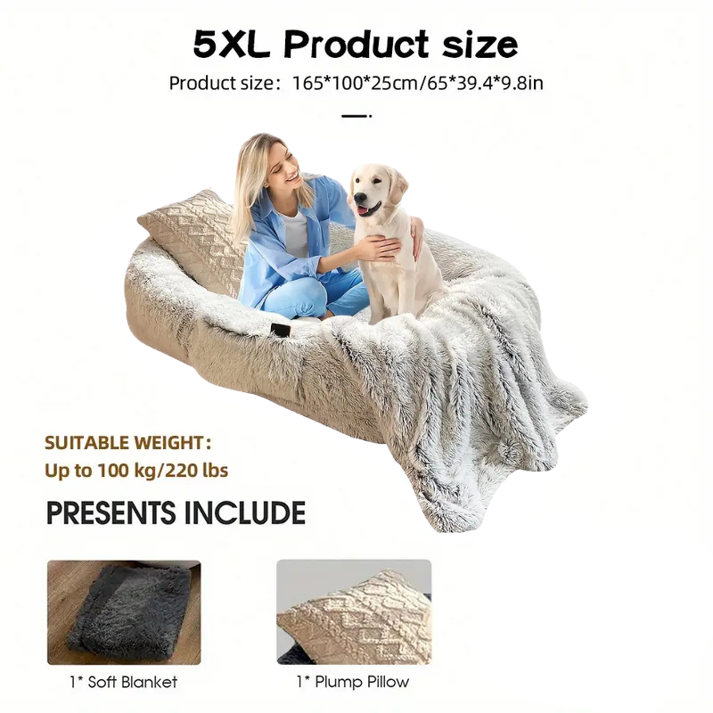 CozyBond Duo – Orthopedic Dog & Human Bed for Comfort & Support