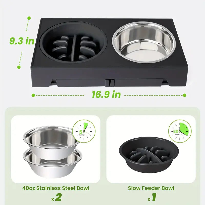 ElevateFeeder Pro – Adjustable Elevated Dog Bowls for Better Digestion