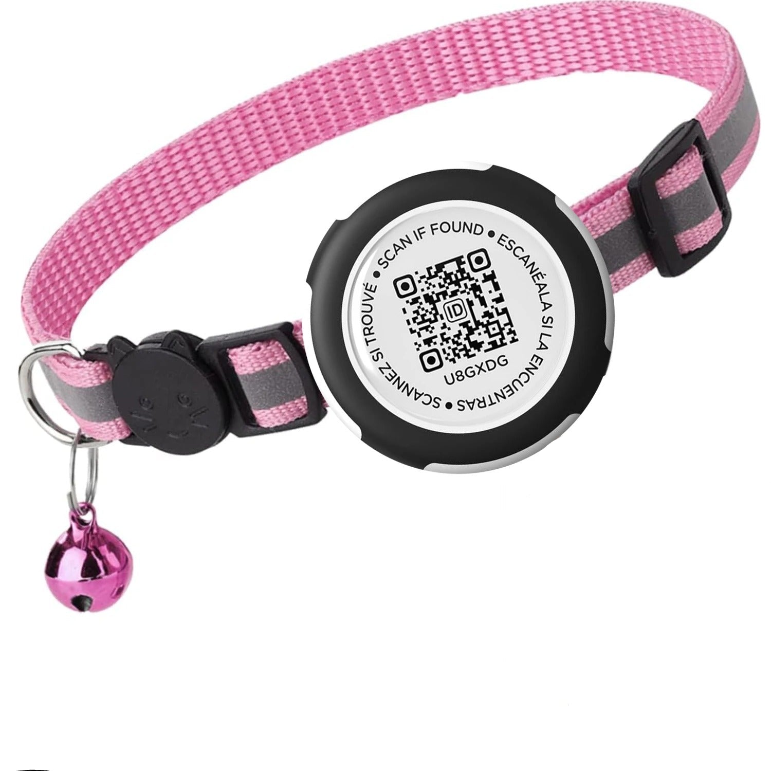 PawTrack – Reflective Adjustable Cat Collar with AirTag Holder & QR Tag